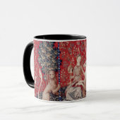 Lady en Unicorn Medieval Tapestry Sight Mok (Voorkant links)