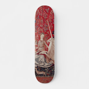 Lady en Unicorn Medieval Tapestry Sight Skateboard