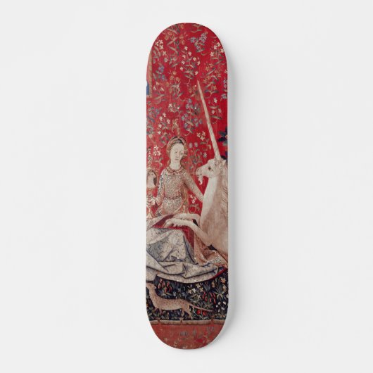 Lady en Unicorn Medieval Tapestry Sight Skateboard (Voorkant)