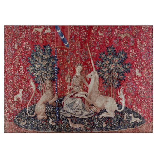 Lady en Unicorn Medieval Tapestry Sight Snijplank (Voorkant)