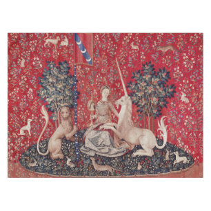 Lady en Unicorn Medieval Tapestry Sight Tafelkleed