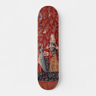 Lady en Unicorn Medieval Tapestry Smell Skateboard