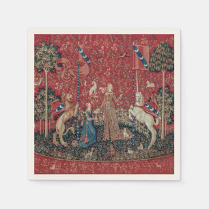 Lady en Unicorn Medieval Tapestry Taste Servet