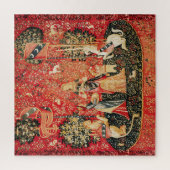 LADY EN UNICORN Smell, Lon, Bloemen, Dieren Legpuzzel (Verticaal)