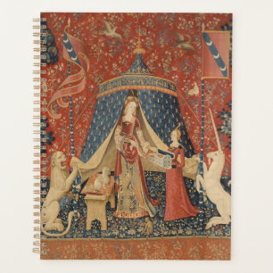 Lady Et La Licorne Moyen Age Tapisserie Vintage