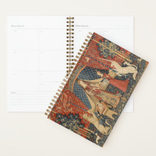 Lady Et La Licorne Moyen Age Tapisserie Vintage