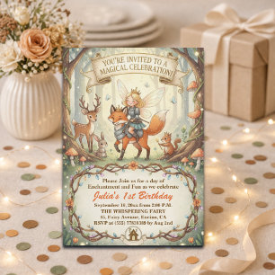 Lady Fairy Whimsical Bos 1e Verjaardagsfeestje Kaart