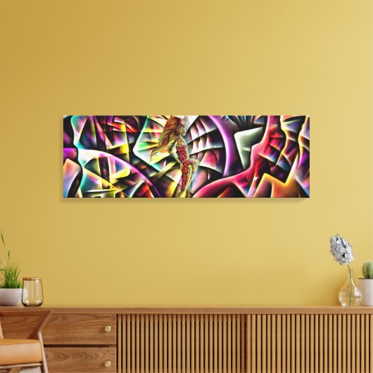 Lady Fractal de Abstracte prinses van Fractal Land Canvas Afdruk (Insitu (Woonkamer))