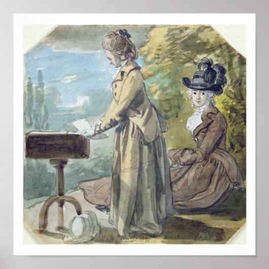 Lady Francis Scott en Lady Elliot, c.1770 (w/c ov) Poster (Voorkant)
