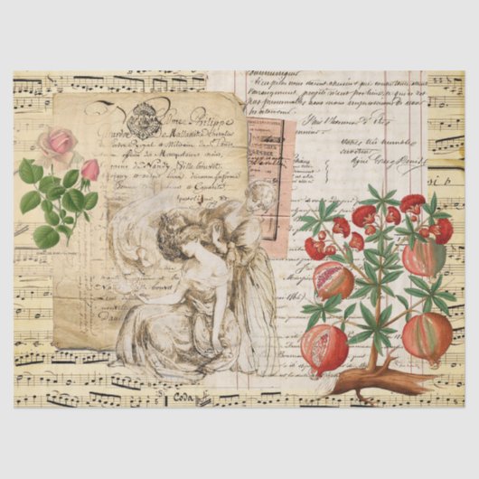 -Lady French-handschrift met plattegrond Tissuepapier (Voorkant)