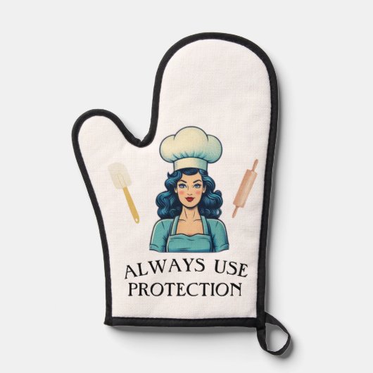  Lady Funny Oven Mitt Ovenwant (Voorkant)