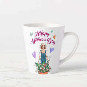 Lady Gardening Flowers Moederdag Latte Mok