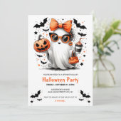 Lady Ghost met zonnebril Uitnodiging (Staand voorkant)