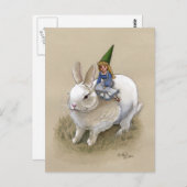 Lady Gnome en Rabbit Briefkaart (Voorkant / Achterkant)