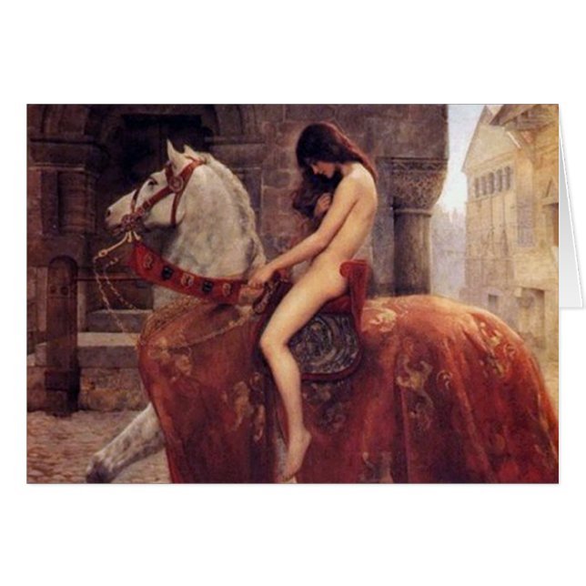Lady Godiva vintage cardent à cheval (Devant horizontal)