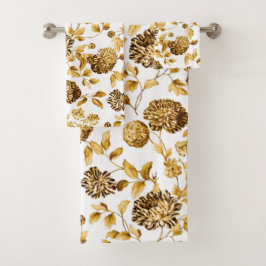 Lady Gold Modern botanische flora toile Bad Handdoek