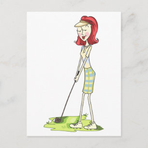 Lady Golfer Briefkaart
