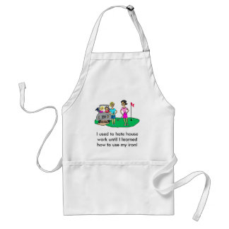 Lady Golfer Cartoon Apron Standaard Schort