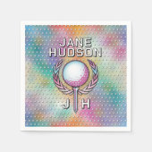 Lady Golfer Custom Monogram Design Servet (Voorkant)