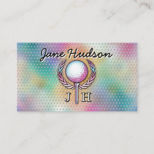 Lady Golfer Custom Monogram Design Visitekaartje