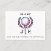 Lady Golfer Custom Monogram Design Visitekaartje (Achterkant)