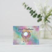 Lady Golfer Custom Monogram Design Visitekaartje (Staand voorkant)