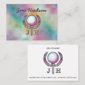Lady Golfer Custom Monogram Design Visitekaartje (Voorkant / Achterkant)