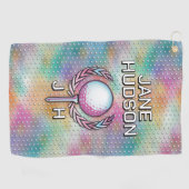 Lady Golfer Custom Monogram Handdoek Ontwerp (Horizontaal)