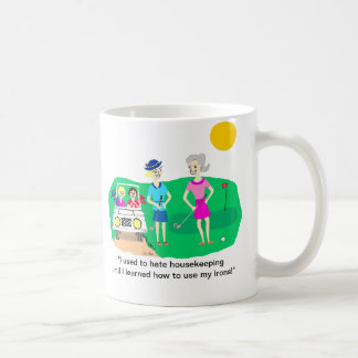 Lady Golfer Housekeeping Cartoon Mok