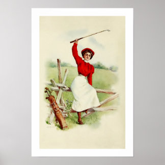  Lady Golfer Poster