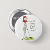 Lady Golfer Ronde Button 5,7 Cm (Voorkant /achterkant)