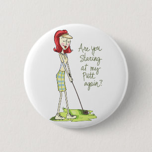 Lady Golfer Ronde Button 5,7 Cm