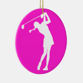 Lady Golfer Silhouette Ornement rose (Droite)