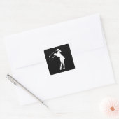 Lady Golfer Silhouette Sticker Zwart (Envelop)