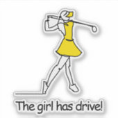 Lady Golfer Sticker (Voorkant)