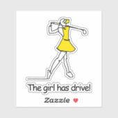 Lady Golfer Sticker (Vel)