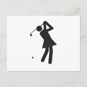 Lady-golfer-T Briefkaart