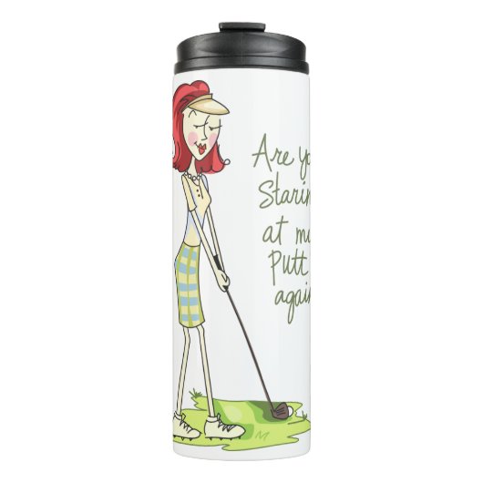 Lady Golfer Thermosbeker (Voorkant)