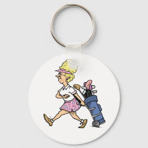 Lady Golfer Tshirts en Gifts Sleutelhanger