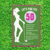 Lady Green Theme Golf Invitation d'anniversaire