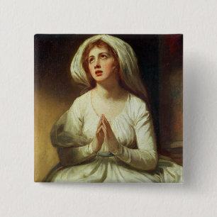 Lady Hamilton Praying Vierkante Button 5,1 Cm