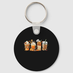Lady Happy Herfst Koffie Pompoen Latte Thanksgivin Sleutelhanger