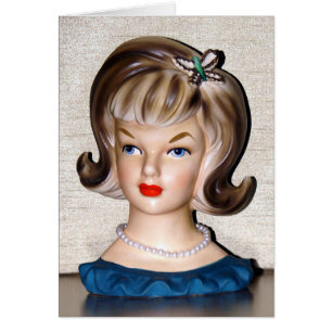Lady Head Vase Butterfly Hair Clip Kaart