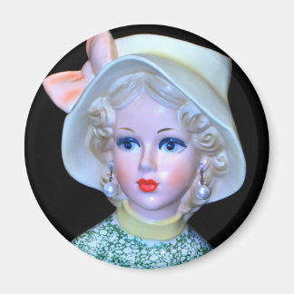 Lady Head Vase Flapper Cloche Pet Magneet