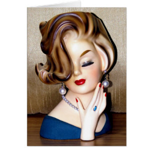 Lady Head Vase Flip Hairdo Ring Kaart