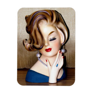 Lady Head Vase Flip Hairdo Ring Magneet