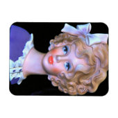 Lady Head Vase Roze Ruffled Bonnet Magneet (Horizontaal)