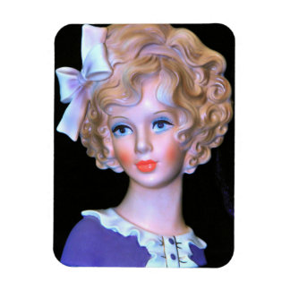 Lady Head Vase Roze Ruffled Bonnet Magneet