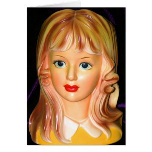  Lady Head Vase Teen met Squiggles Kaart