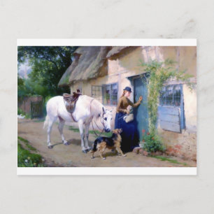 Lady Horse German Shepherd Cottage bezoekers Briefkaart